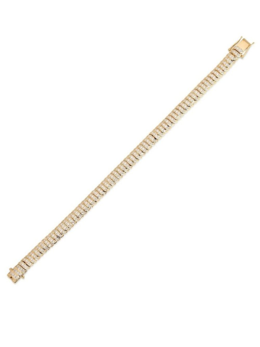 Diamond Eternity 14K (or 18k upon request) Yellow Gold Tennis Bracelet